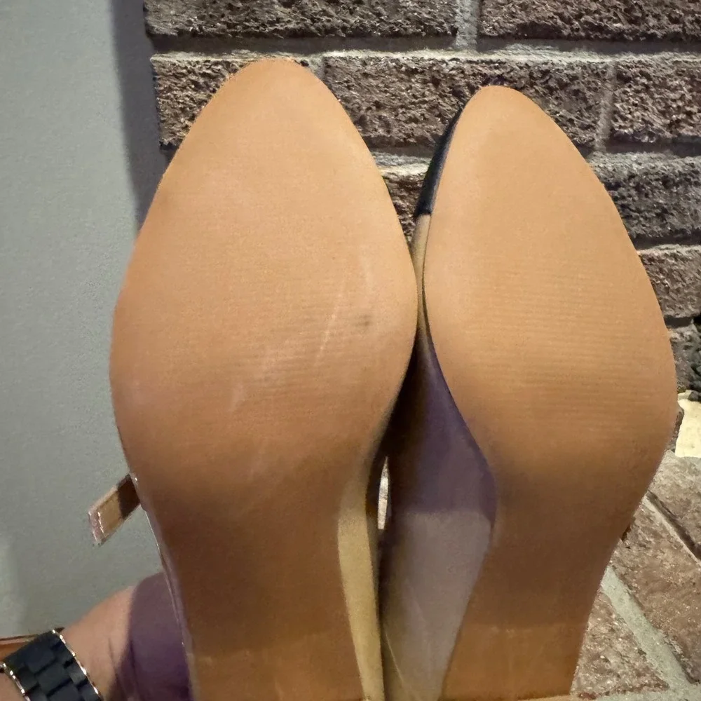 Nordstrom Rack Jackie Cap Toe Mary Jane Pump Patent Light Brown, Tan Size 8M 422
